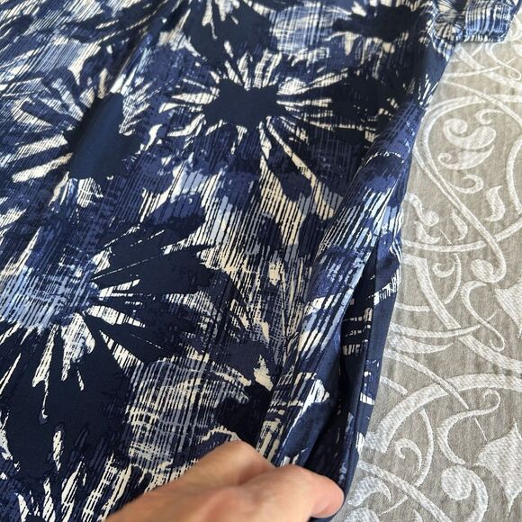 Gap Dress Women M Navy White Floral Tropical Pockets Mini Poolside Beachy Cruise - Picture 10 of 12